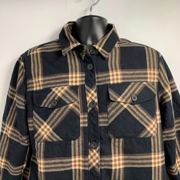 Empyre Men's Plaid Sherpa Lined Cotton Button Up Long Sleeve Shacket Size M - Picture 4 of 12
